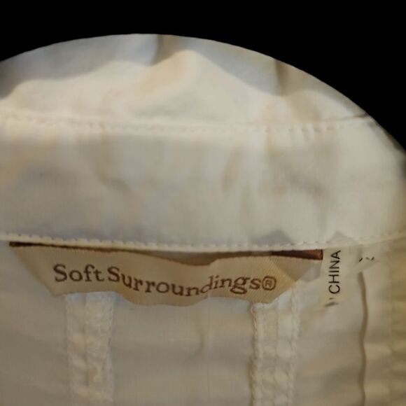 SOFT SURROUNDINGS White Cotton Blouse Top - Size 1X - Picture 6 of 7